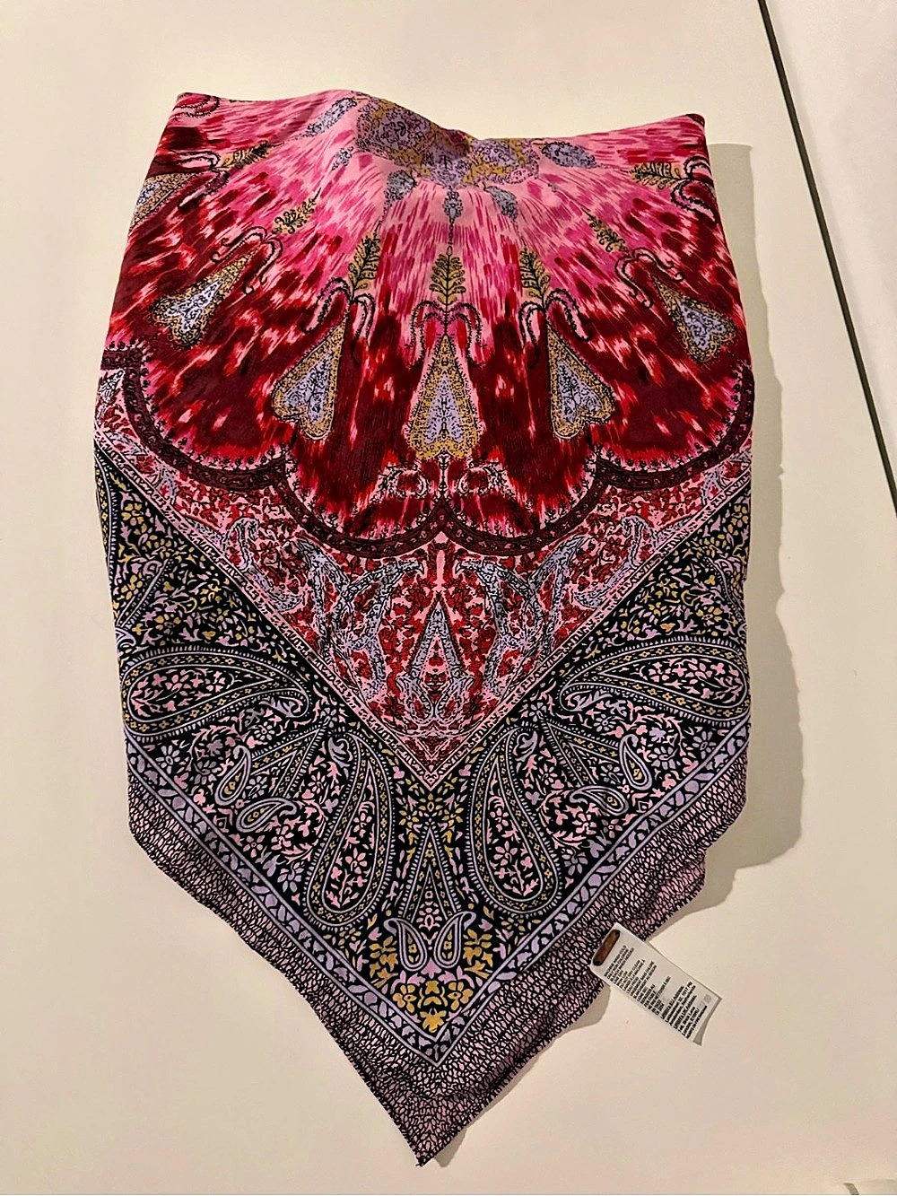 Free People Hearts On Fire Bandana Paisley Scarf Red & Black